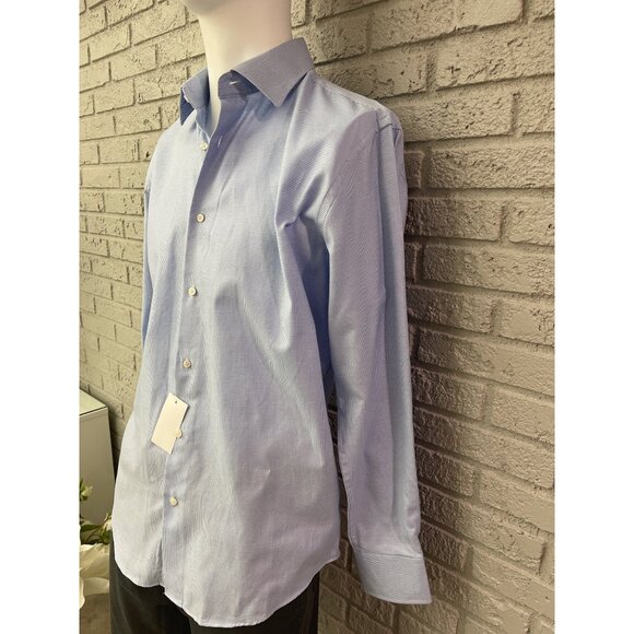 Saks Fifth Avenue Men Slim-Fit Small Checked 100% Cotton Shirt Size 16 1/2 - Picture 3 of 7